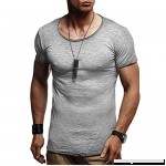 Men's Short Sleeve Shirt Workout Muscle Tops Pure Color Bodybuilding T-Shirt Gray B07PP6LBBH